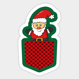 Funny Santa Claus in the plaid pocket Sticker